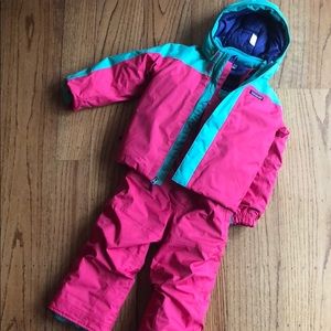 Patagonia girls 4t snow pants & jacket H2No tech